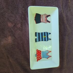 Creative Co-Op Red‎ and Blue Underwear Accessories Nautical Decor Dish